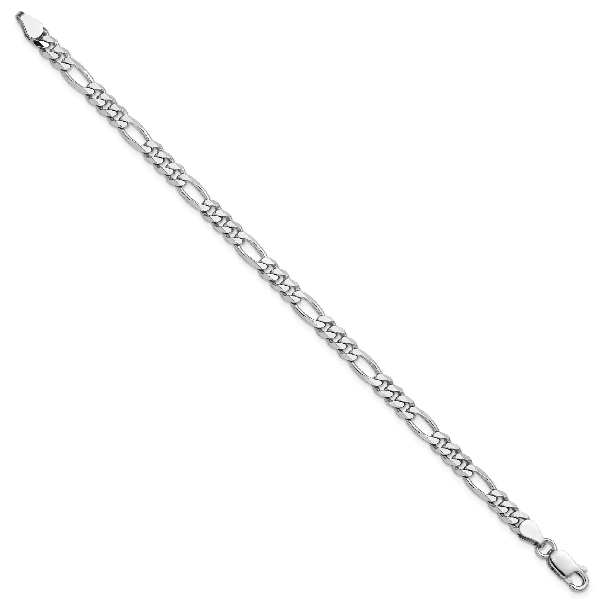 Sterling Silver Figaro Chain Anklet, 4.5 mm