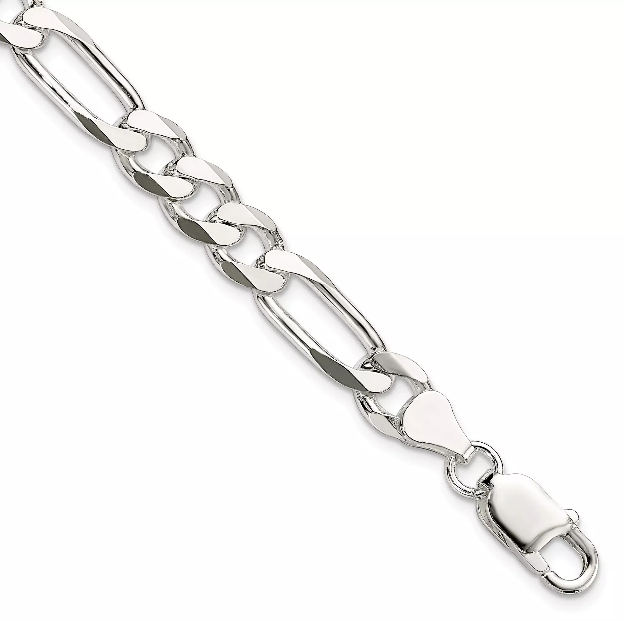 Sterling Silver Figaro Chain Necklace 7.5mm