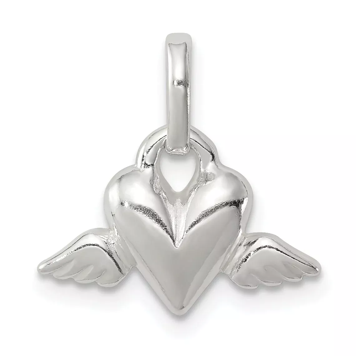 Sterling Silver Heart W /Wings Charm