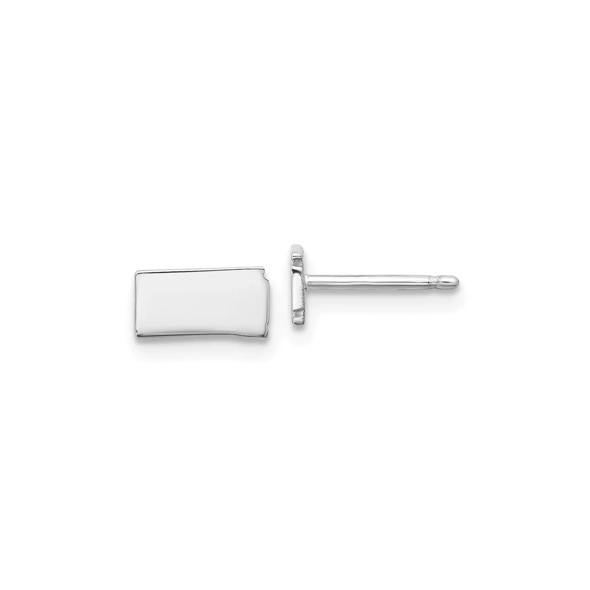 Sterling Silver Kansas Outline Cufflinks, Minimalist State Shape Design for Men