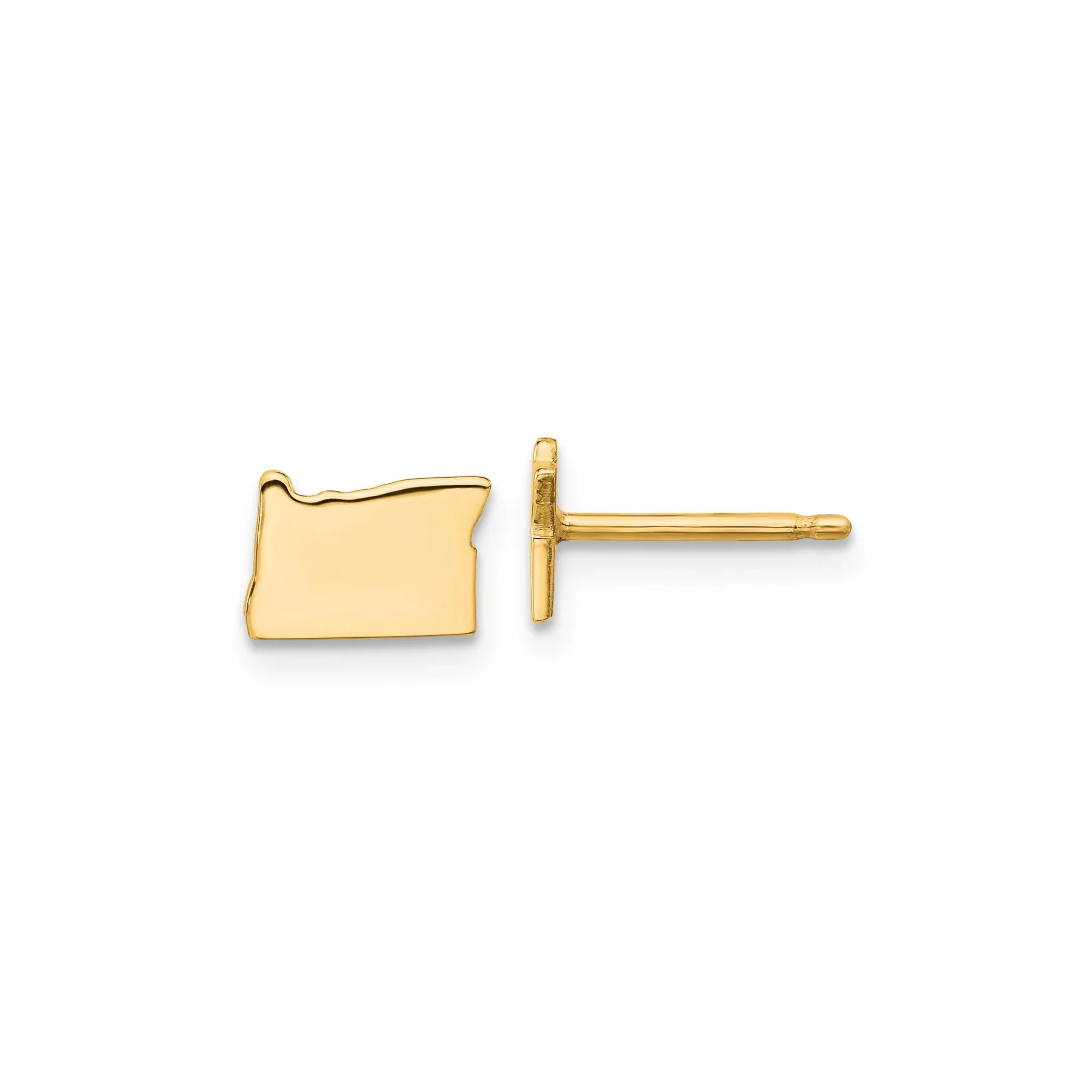 Sterling Silver Oregon Stud Earrings, Minimalist State Outline Design for Women and Unisex
