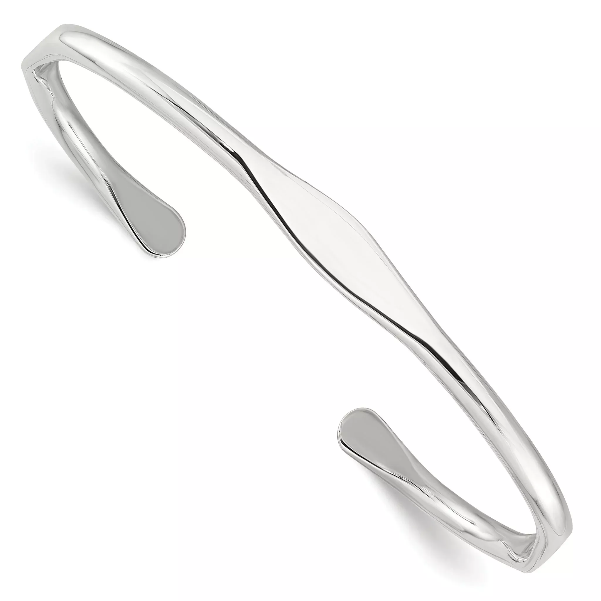 Sterling Silver Polished 6mm Cuff Bangle