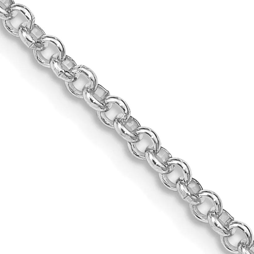 Sterling Silver Rhodium-Plated Rolo Chain Necklace 2.8mm