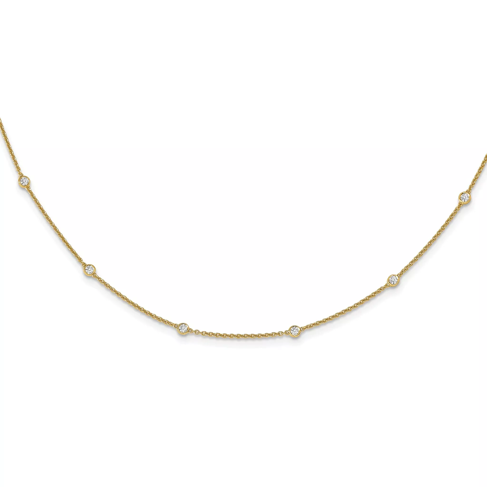 True Origin 14k 3/8 carat Lab Grown Diamond VS+ F+ Sixteen Station 16 inch Necklace