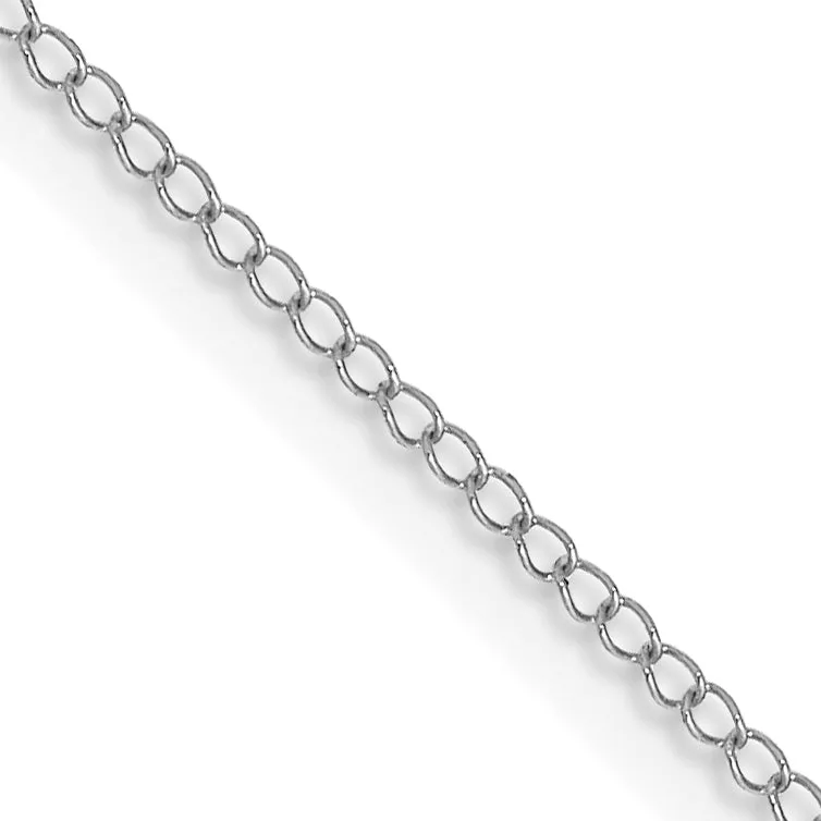 Women's 14K White Gold Solid Carded Chain Necklace 0.5mm