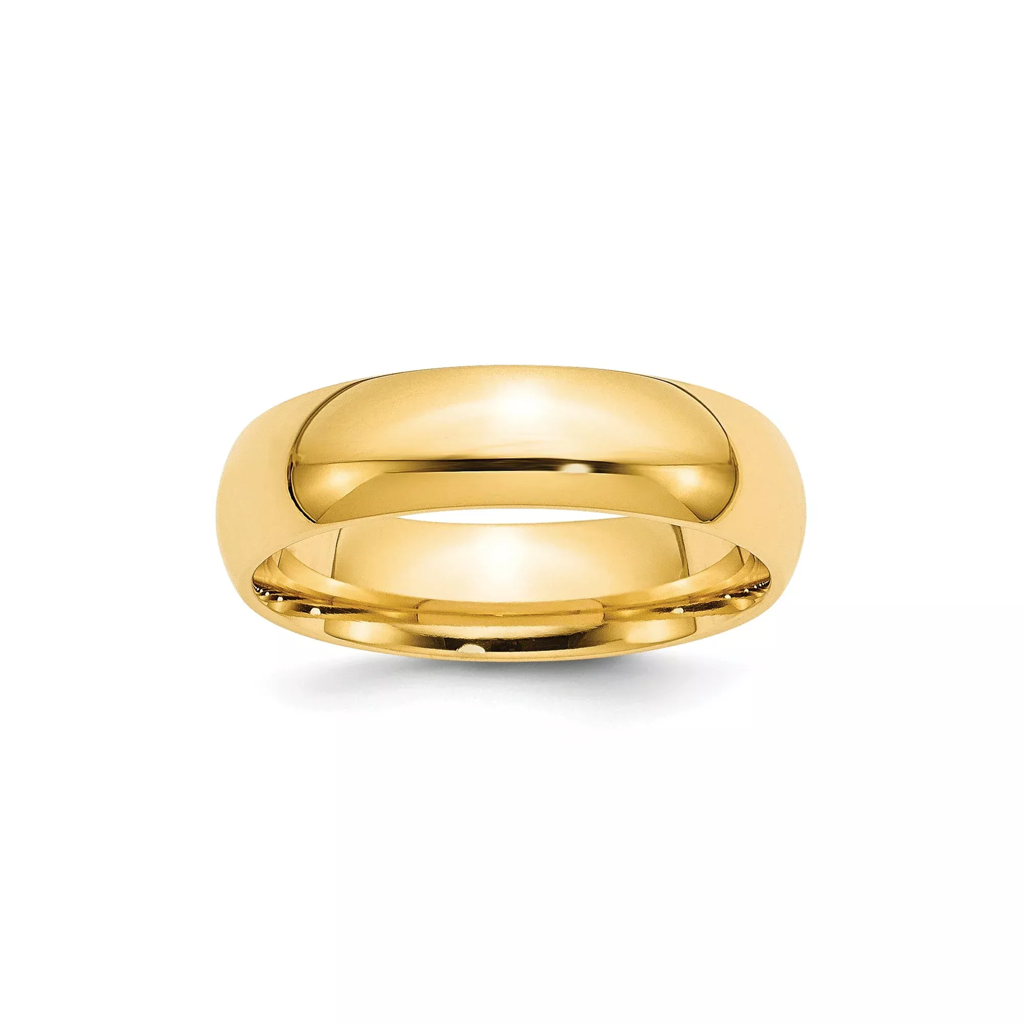 Yellow Gold Plated Sterling Silver Wedding Band With Comfort Fit 6mm